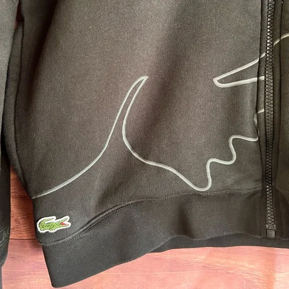 Lacoste Men's Sport Long Sleeve Outlined Big Croc Full Zip Hoodie - Picture 6 of 7